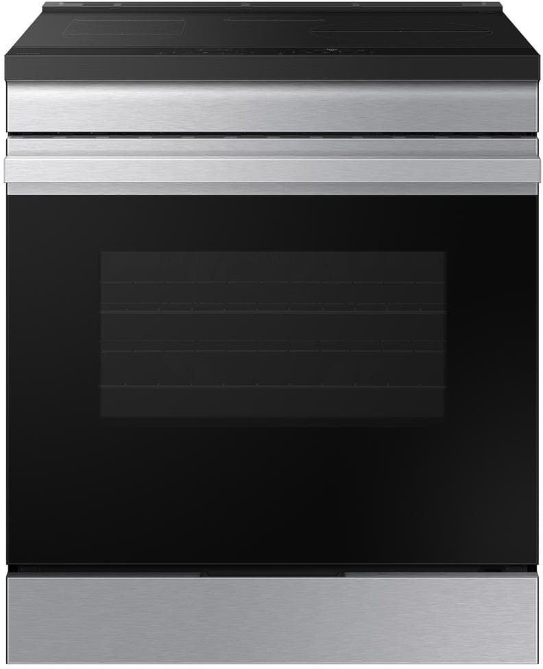 Samsung Bespoke 30 in. 6.3 cu. ft. 4 Element Smart Slide-In Induction Range with Anti-Scratch Glass Cooktop in Stainless Steel