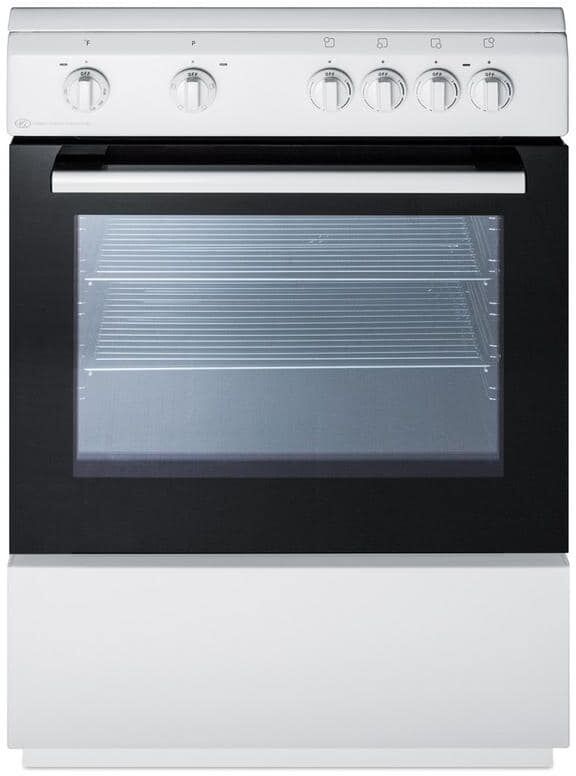 Summit Appliance 24 in. 2.4 cu. ft. Slide-In Electric Range in White and Black