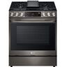 LG 6.3 cu. ft. Slide-in Gas Range with EasyClean, Instaview and Air Fry in Printproof Black Stainless Steel