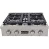 Kucht Professional 30 in. Liquid Propane Gas Range Top in Stainless Steel with Classic Silver Knobs with 4 Burners