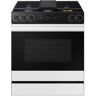 Samsung Bespoke 30 in. 6.0 cu. ft. 5 Burner Smart Slide-In Gas Range with Smart Oven Camera & Air Fry + Sous Vide in White Glass