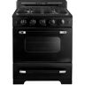 Unique Classic Retro 30 in. 3.9 cu. ft. Retro Gas Range with Convection Oven in Midnight Black