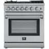 Forno Lazio 30 in. 5-Burner Dual Fuel Range with Gas Stove and Electric Oven True Convection in Stainless Steel