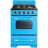 Unique Classic Retro 24 in. 2.9 cu. ft. Retro Gas Range with Convection Oven in Robin Egg Blue