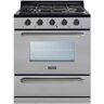 Unique 30 in. 3.9 cu. ft. 4 Burner Off-Grid Freestanding Propane Gas Range in Stainless Steel