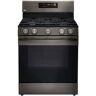 LG 5.8 cu. ft. Smart Fan Convection Gas Single Oven Range with Air Fry and EasyClean in Printproof Black Stainless Steel