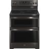 Profile 30 in. 5 Element Smart Freestanding Double Oven Electric Range in Black Stainless with Convection and Air Fry