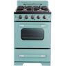 Unique Classic Retro 24 in. 2.9 cu. ft. Retro Gas Range with Convection Oven in Ocean Mist Turquoise