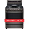 LG 5.8 cu. ft. Smart True Convection InstaView Gas Range Single Oven with Air Fry in PrintProof Black Stainless Steel