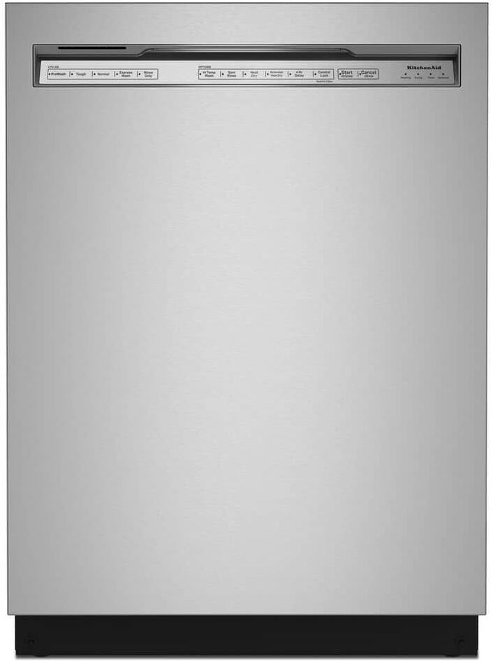 KitchenAid 24 in. Stainless Steel with PrintShield Finish Front Control Dishwasher with Stainless Steel Tub and ProWash Cycle