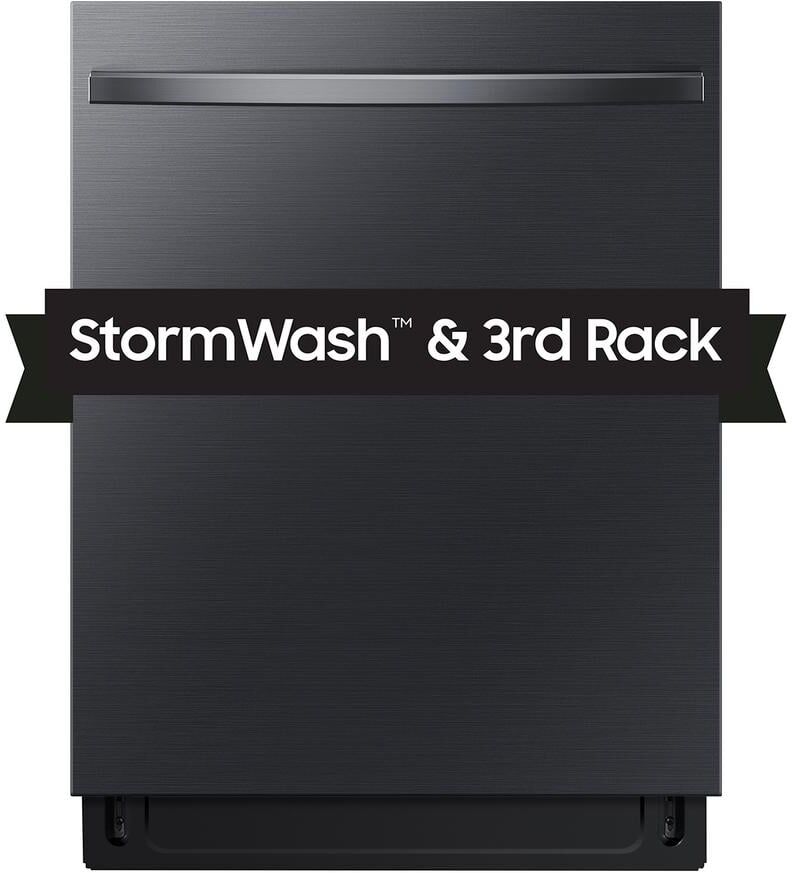 Samsung Smart 46 dBA Dishwasher with StormWash plus Handle and AutoRelease Door in Matte Black Steel