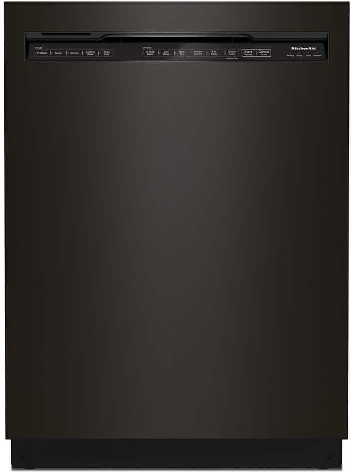 KitchenAid 24 in. Black Stainless Front Control Built-in Tall Tub Dishwasher with Stainless Steel Tub and Third Level Rack, 44 dBA