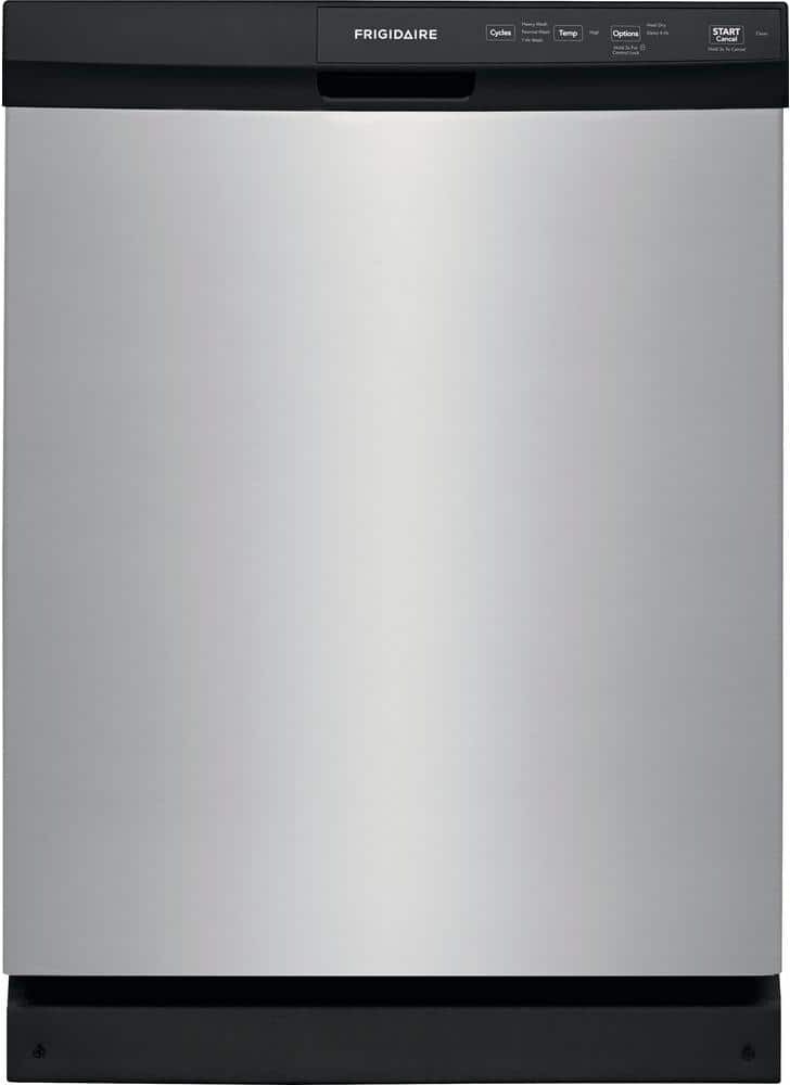 Frigidaire 24 In. in. Front Control Built-In Tall Tub Dishwasher in Stainless Steel with 3-Cycles, 55 dBA