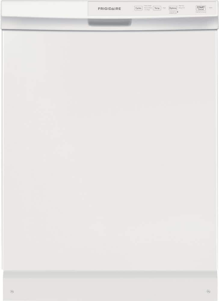 Frigidaire 24 In. in. Front Control Built-In Tall Tub Dishwasher in White with 3-Cycles, 55 dBA