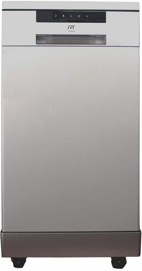 SPT 18 in. Stainless Steel Electronic Portable 120-Volt Dishwasher with 6-Cycles with 8 Place Settings Capacity