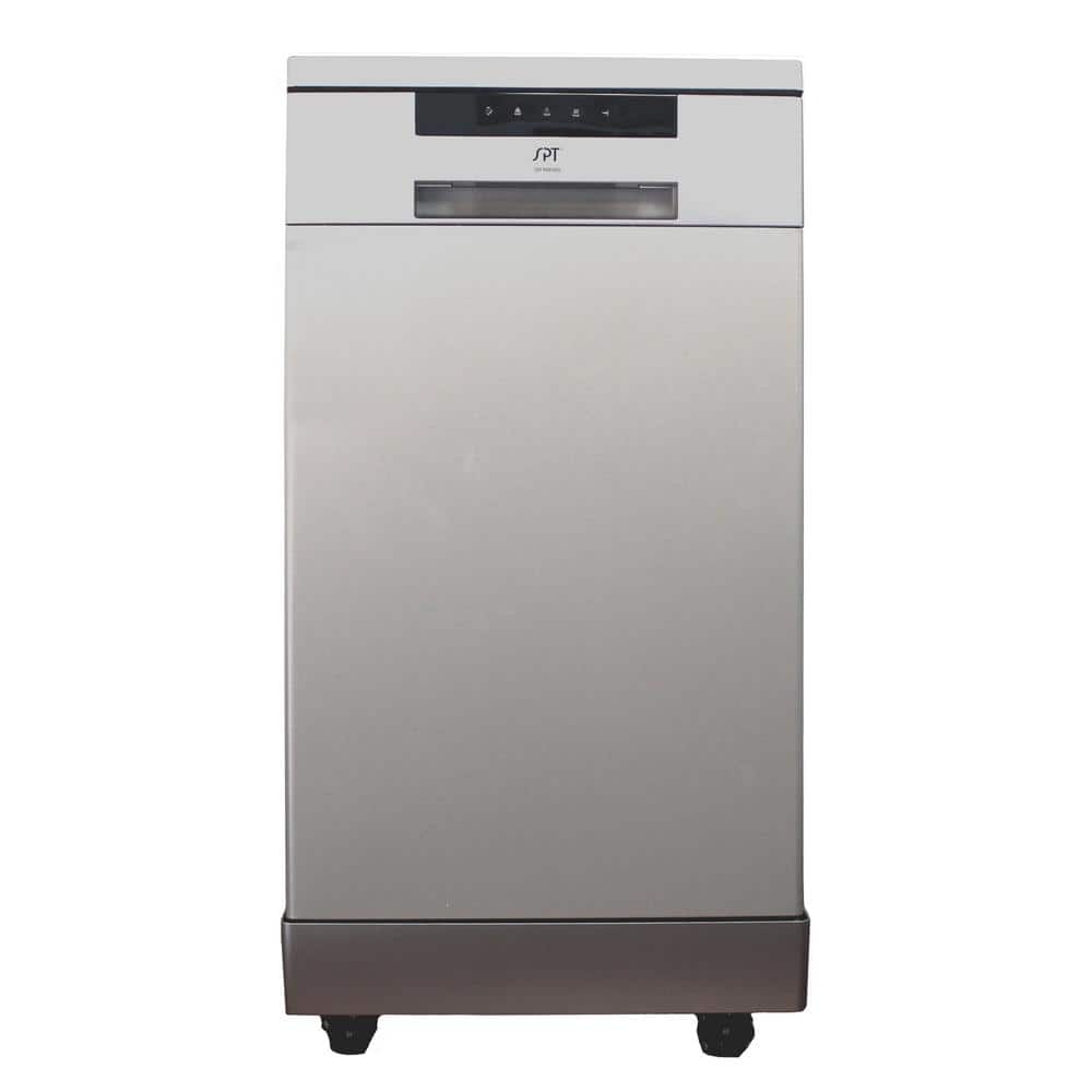 SPT 18 in. Stainless Steel Electronic Portable 120-Volt Dishwasher with 6-Cycles with 8 Place Settings Capacity