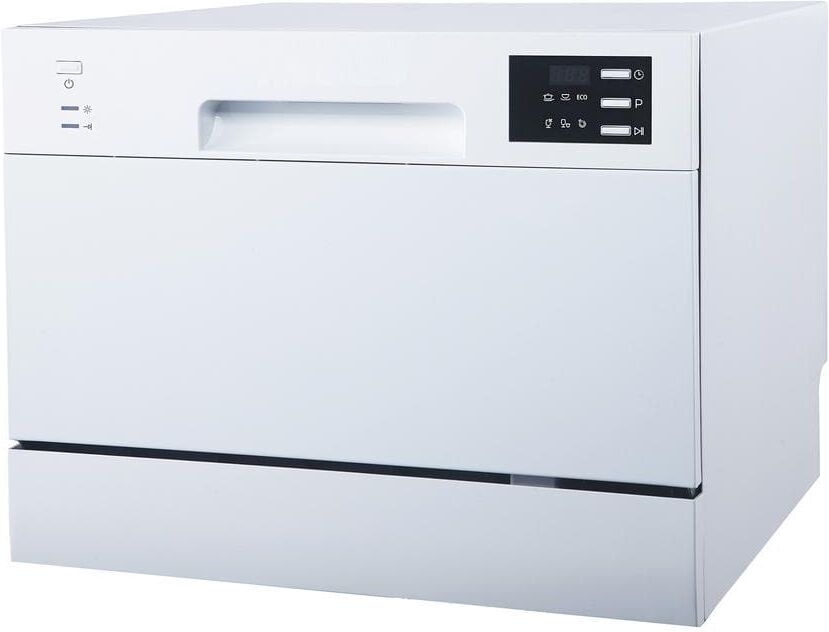 SPT 24 in. White Electronic Portable 120-volt Dishwasher with 6-Cycles with 6-Place Settings Capacity