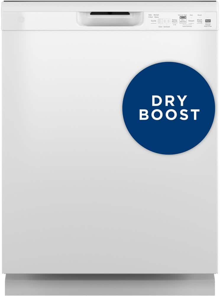 GE 24 in. Built-In Tall Tub Front Control White Dishwasher w/Sanitize, Dry Boost, 52 dBA