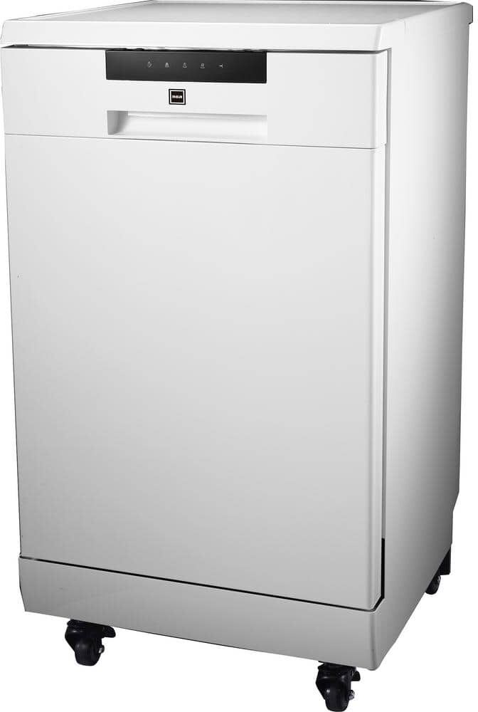 RCA 18 in. White Electronic Portable 120-volt Dishwasher with 3-Cycles with 8 Place Settings Capacity