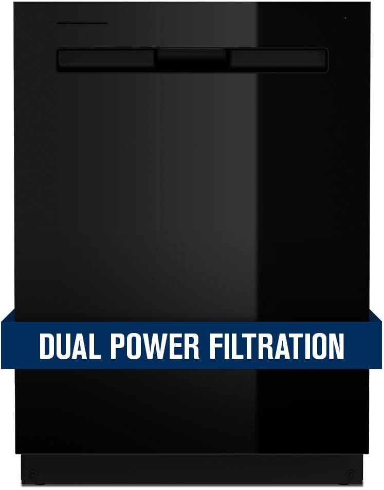 Maytag 24 in. Black Top Control Built-in Tall Tub Dishwasher with Dual Power Filtration, 47 dBA