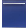 ZLINE Kitchen and Bath 24 in. Top Control 6-Cycle Compact Dishwasher with 2 Racks in Blue Matte and Modern Handle