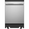 GE 24 in. Top Control Portable Stainless Steel Dishwasher with Stainless Steel Interior, Sanitize, 54 dBA