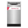 Frigidaire 18 In. in. Front Control Built-In Tall Tub Dishwasher in Stainless Steel with 6-Cycles, 52 dBA