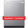 LG 24 in. in PrintProof Stainless Steel Top Control Dishwasher with Towel Bar, TrueSteam and QuadWash