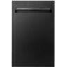 ZLINE Kitchen and Bath 18 in. Top Control 6-Cycle Compact Dishwasher with 2 Racks in Black Stainless Steel & Traditional Handle