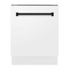 ZLINE Kitchen and Bath Autograph Edition 24 in. Top Control 8-Cycle Tall Tub Dishwasher with 3rd Rack in White Matte and Matte Black
