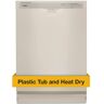 Whirlpool 24 in. Front Built-In Tall Tub Dishwasher in Biscuit with 4-Cycles