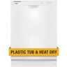 Whirlpool 24 in. Front Built-In Tall Tub Dishwasher in White with 4-Cycles