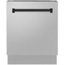 ZLINE Kitchen and Bath Autograph Edition 24 in. Top Control 8-Cycle Tall Tub Dishwasher with 3rd Rack in Stainless Steel & Matte Black