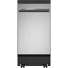 GE 18 in. Stainless Steel Portable Dishwasher with Sanitize Cycle and 52 dBA