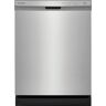 Frigidaire 24 in Front Control Built-In Tall Tub Dishwasher in Stainless Steel with 4-cycles and DishSense Sensor Technology