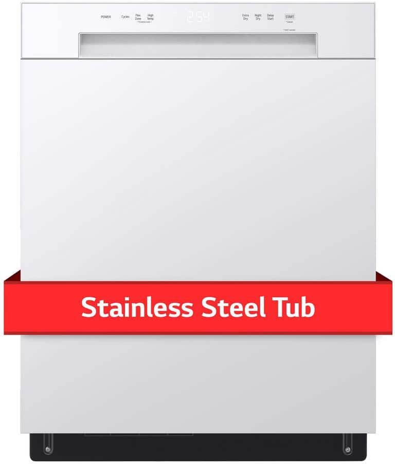 Eco-Friendly best Dishwashers: An Efficient Cleaning Guide 8 LG 24 in. White Front Control Dishwasher with Stainless Steel Tub and SenseClean