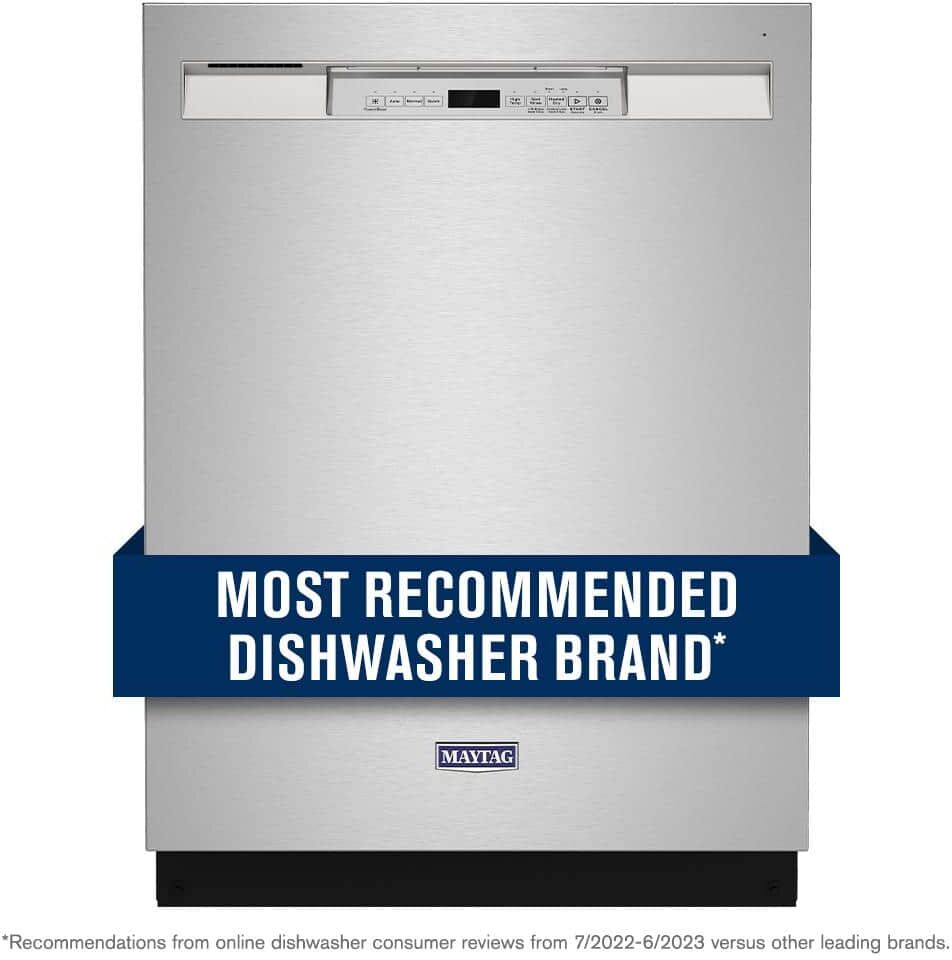Eco-Friendly best Dishwashers: An Efficient Cleaning Guide 37 Maytag 24 in. Fingerprint Resistant Stainless Front Control Built-In Tall Tub Dishwasher with Dual Power Filtration, 50 dBA, Fingerprint Resistant Stainless Steel