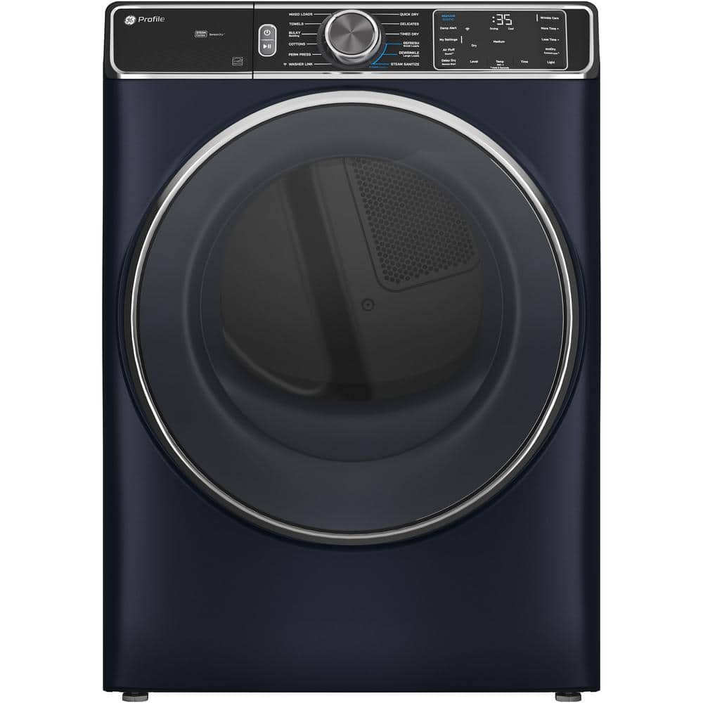 GE 7.8 cu. ft. vented Electric Dryer in Sapphire Blue with Steam and Sanitize Cycle, ENERGY STAR