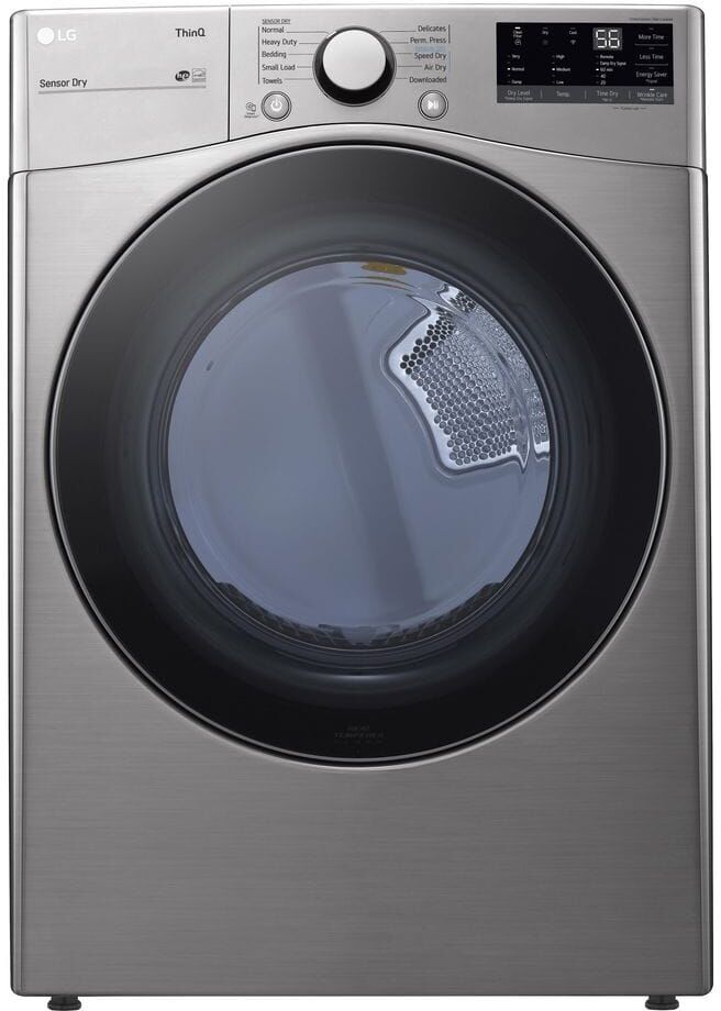 LG 7.4 cu. ft. Large Capacity vented Smart Stackable Electric Dryer with Sensor Dry in Graphite Steel