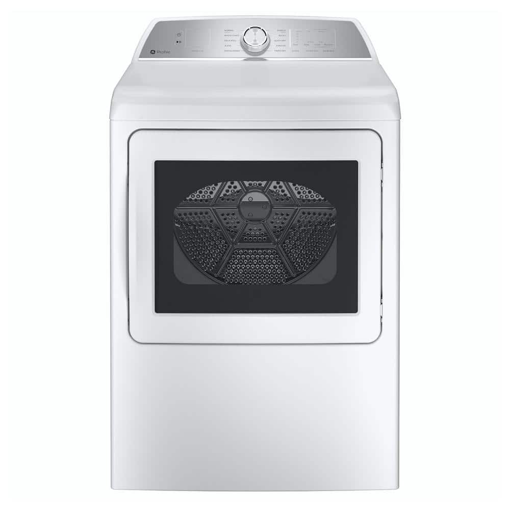 GE Profile 7.4 cu. ft. Smart Electric Dryer in White with Sanitize Cycle and Sensor Dry, ENERGY STAR
