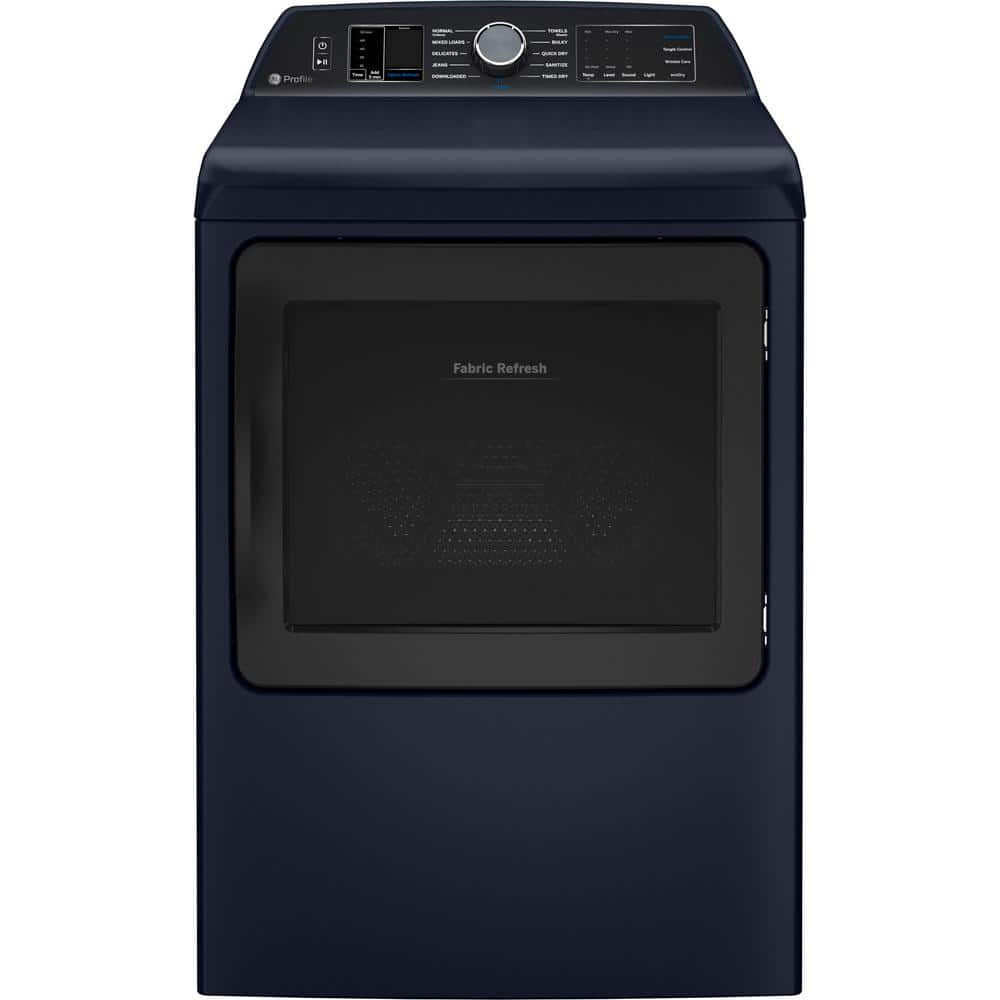 GE Profile 7.3 cu. ft. Smart Electric Dryer in Sapphire Blue with Fabric Refresh, Sanitize, Steam, ENERGY STAR
