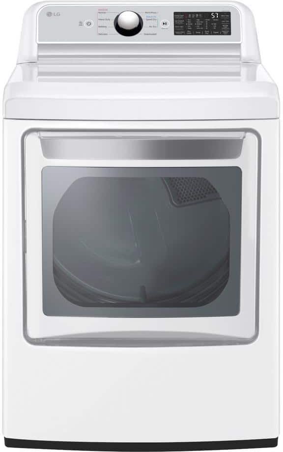 LG 7.3 cu. ft. Vented SMART Electric Dryer in White with EasyLoad Door and Sensor Dry Technology