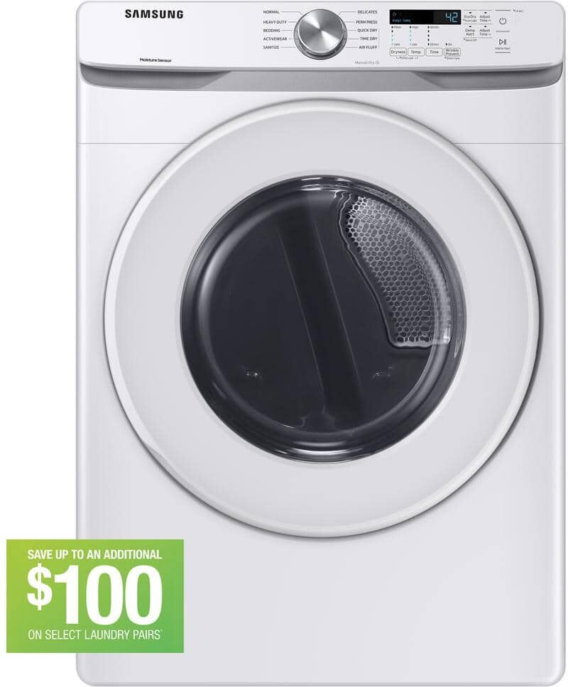 Samsung 7.5 cu. ft. Stackable Vented Gas Dryer with Sensor Dry in White