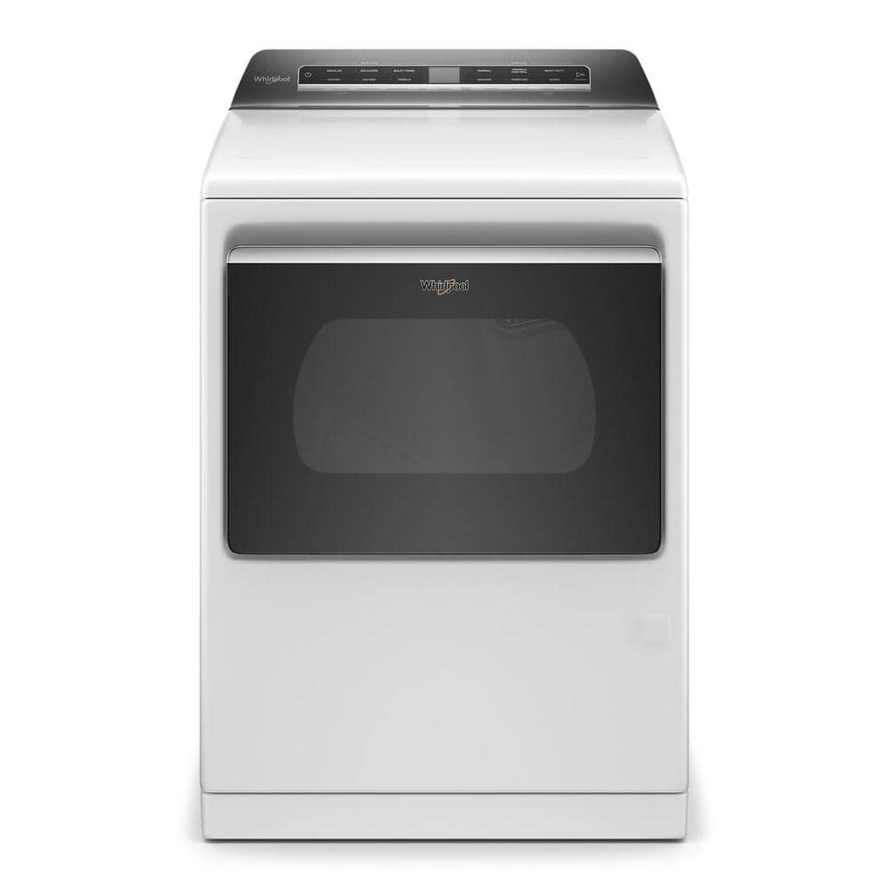 Whirlpool 7.4 cu. ft. 120-Volt Smart Gas Vented Dryer in White with a Hamper Door and Steam, ENERGY STAR