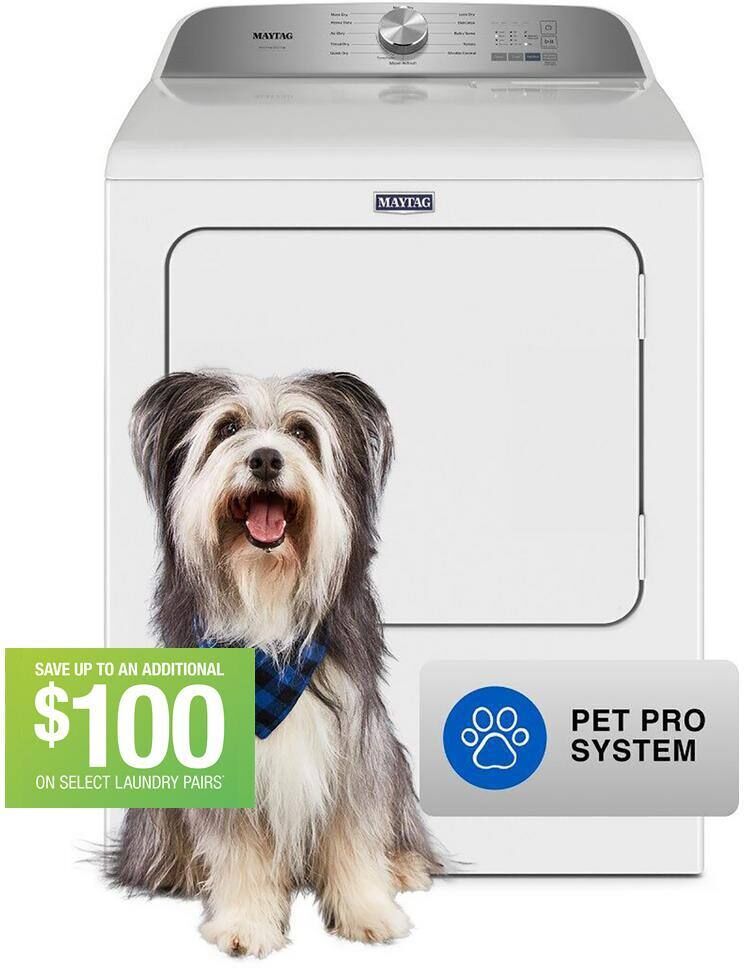 Maytag 7.0 cu. ft. Vented Pet Pro Electric Dryer in White