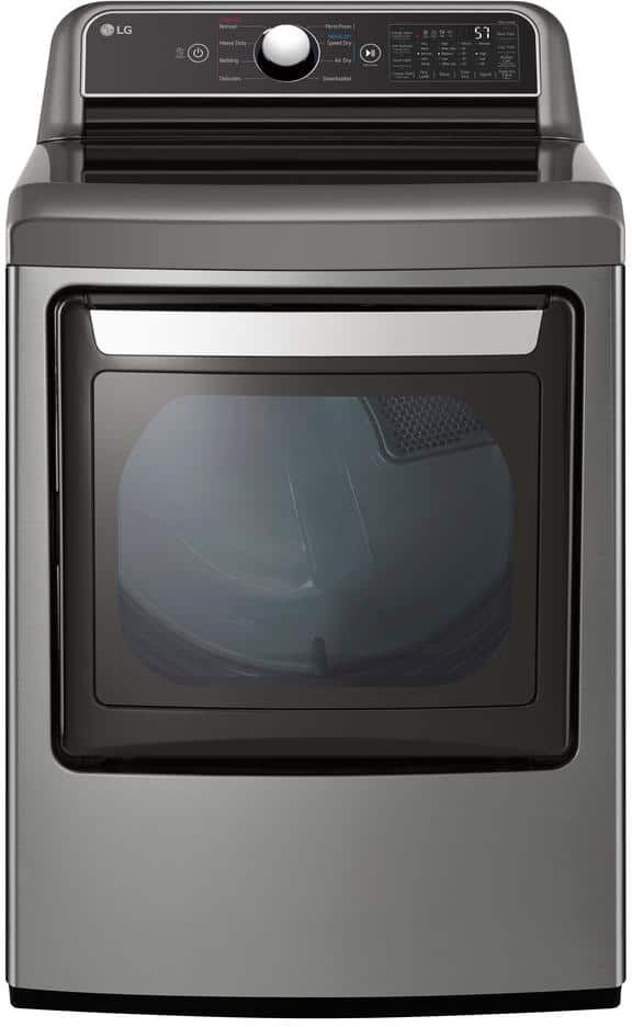 LG 7.3 Cu. Ft. Vented SMART Electric Dryer in Graphite Steel with EasyLoad Door and Sensor Dry Technology