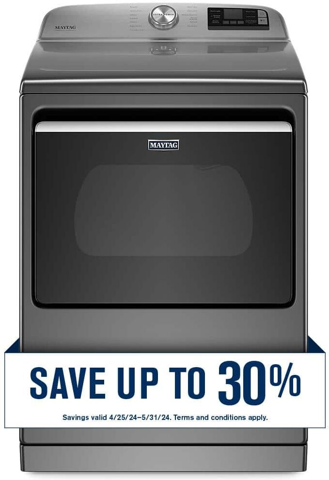 Maytag 7.4 cu. ft. 240-Volt Smart Capable Metallic Slate Electric Vented Dryer with Hamper Door and Steam, ENERGY STAR