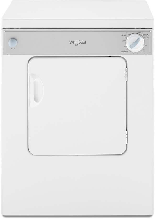 Whirlpool 3.4 cu. ft. 120-Volt White Compact Electric Vented Dryer with Flexible Installation