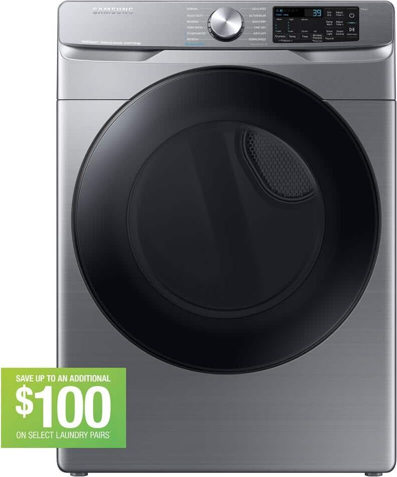 Samsung 7.5 cu. ft. Smart Gas Dryer with Steam Sanitize+ in Platinum