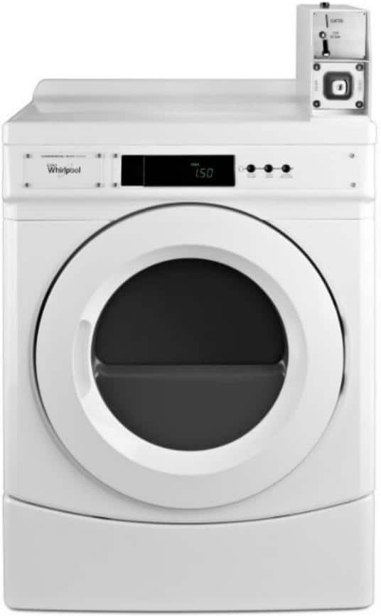 Whirlpool 6.7 cu. ft. 240 Volt White Commercial Electric Vented Dryer Coin Operated